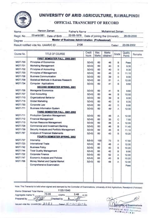 arellano university transcript of records